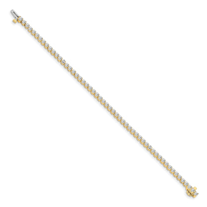 14K Yellow Gold True Origin 2 3/8 Carat Lab Grown Diamond Vs D E F Tennis Bracelet