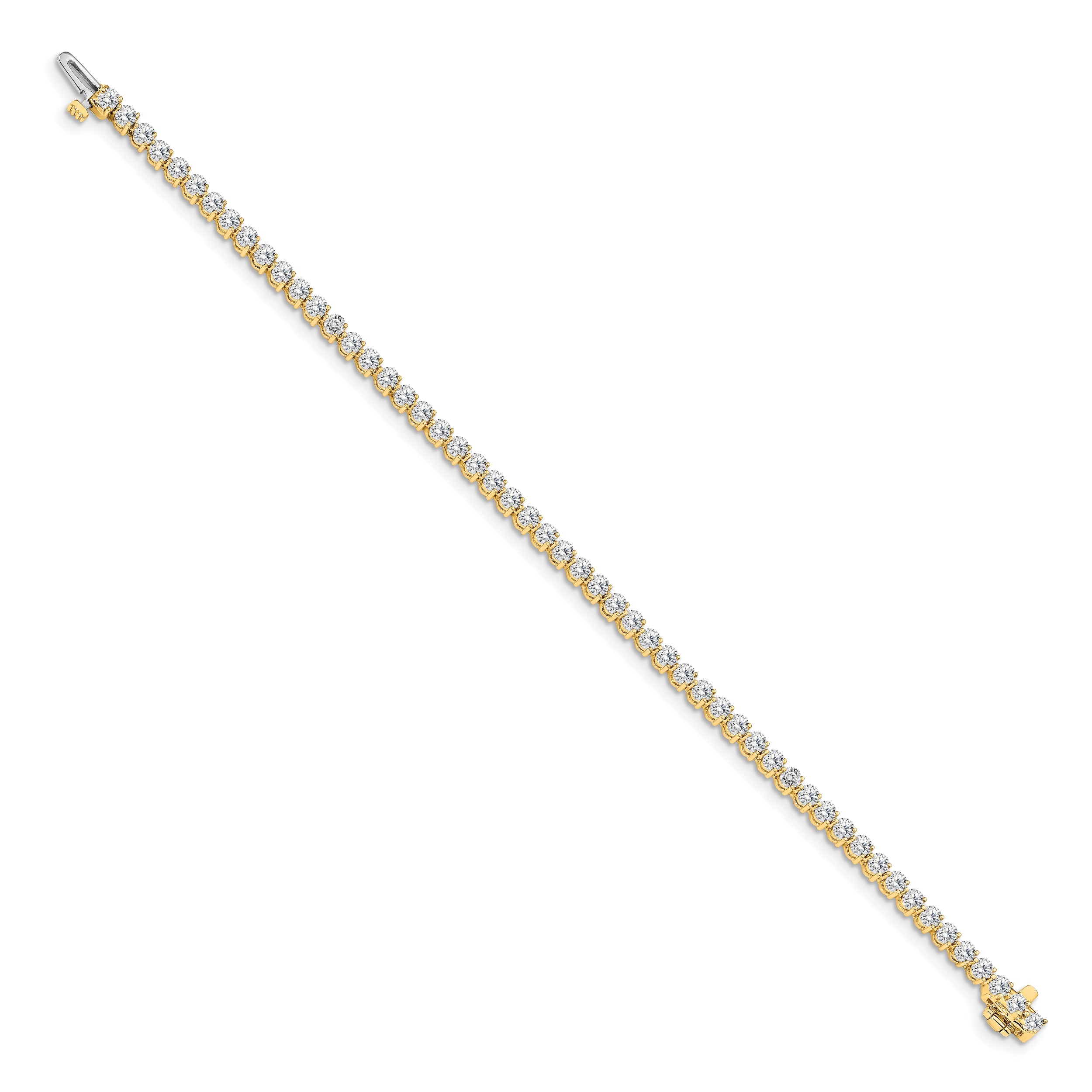 14k Yellow Gold 4 1/3 Ct. Lab Grown Diamond VS/SI+ G+ Tennis Bracelet