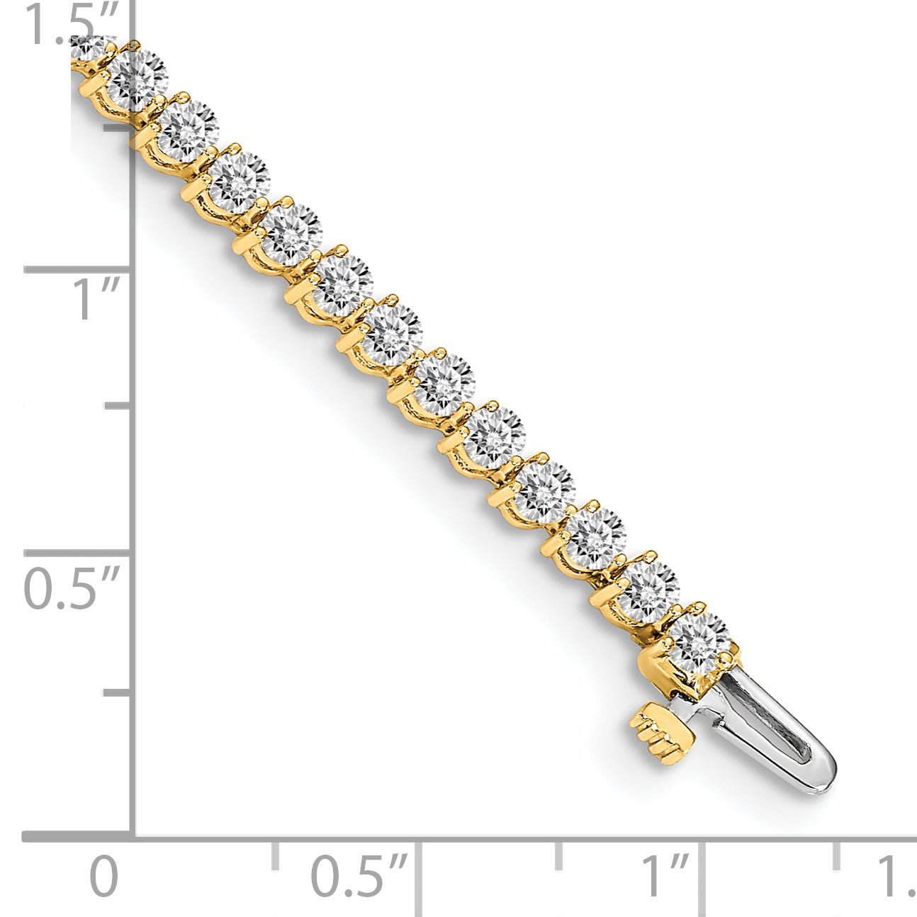 14K Yellow Gold Complete 2.4 Carat Round Vs Diamond 3 Prong 7 Inch Tennis Bracelet