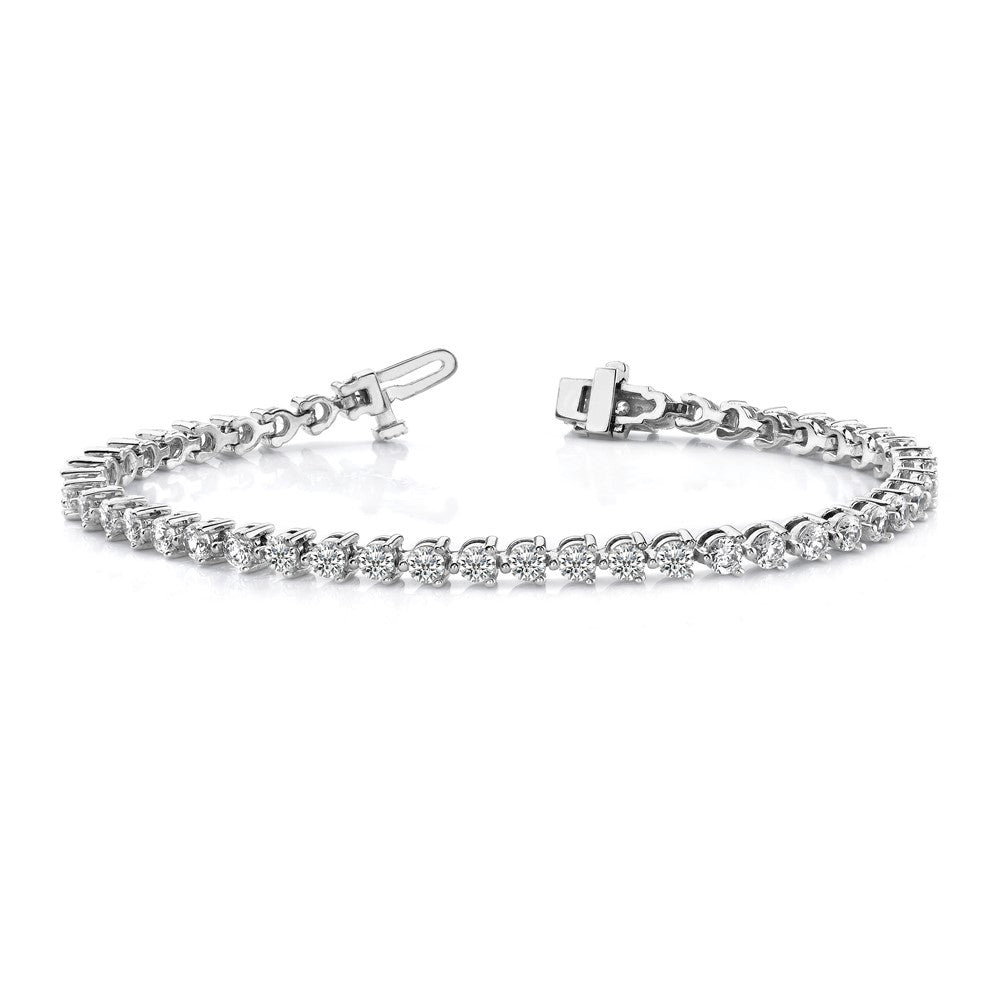 14K White Gold True Origin 2 3/8 Carat Lab Grown Diamond Vs D E F Tennis Bracelet
