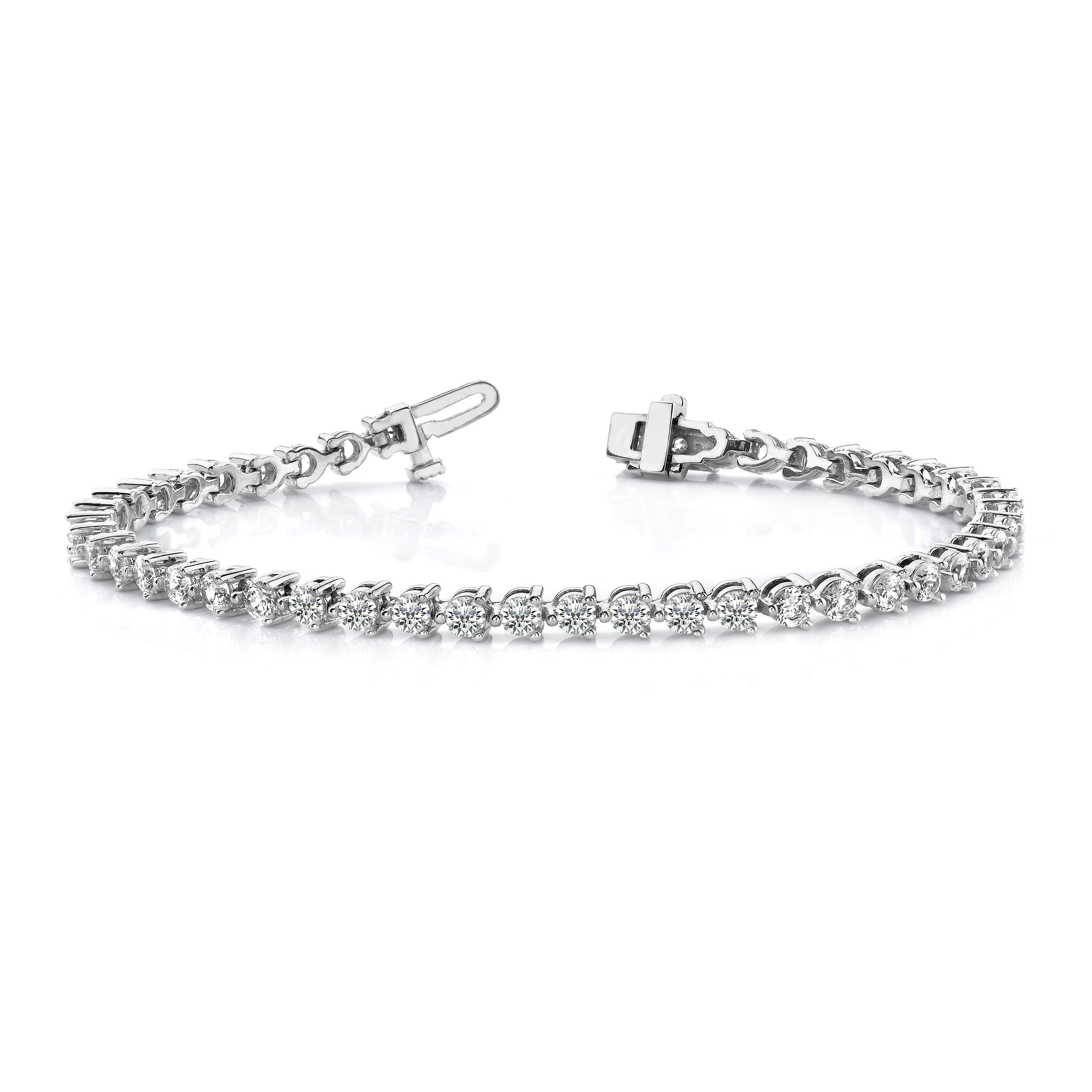 14k White Gold 2 3/8 Ct. Lab Grown Diamond VS/SI+ G+ Tennis Bracelet