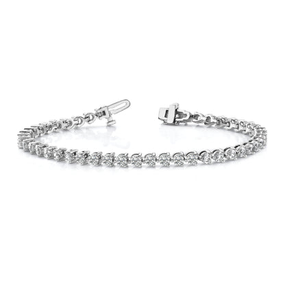 14k White Gold 2 3/8 Ct. Lab Grown Diamond VS/SI+ G+ Tennis Bracelet