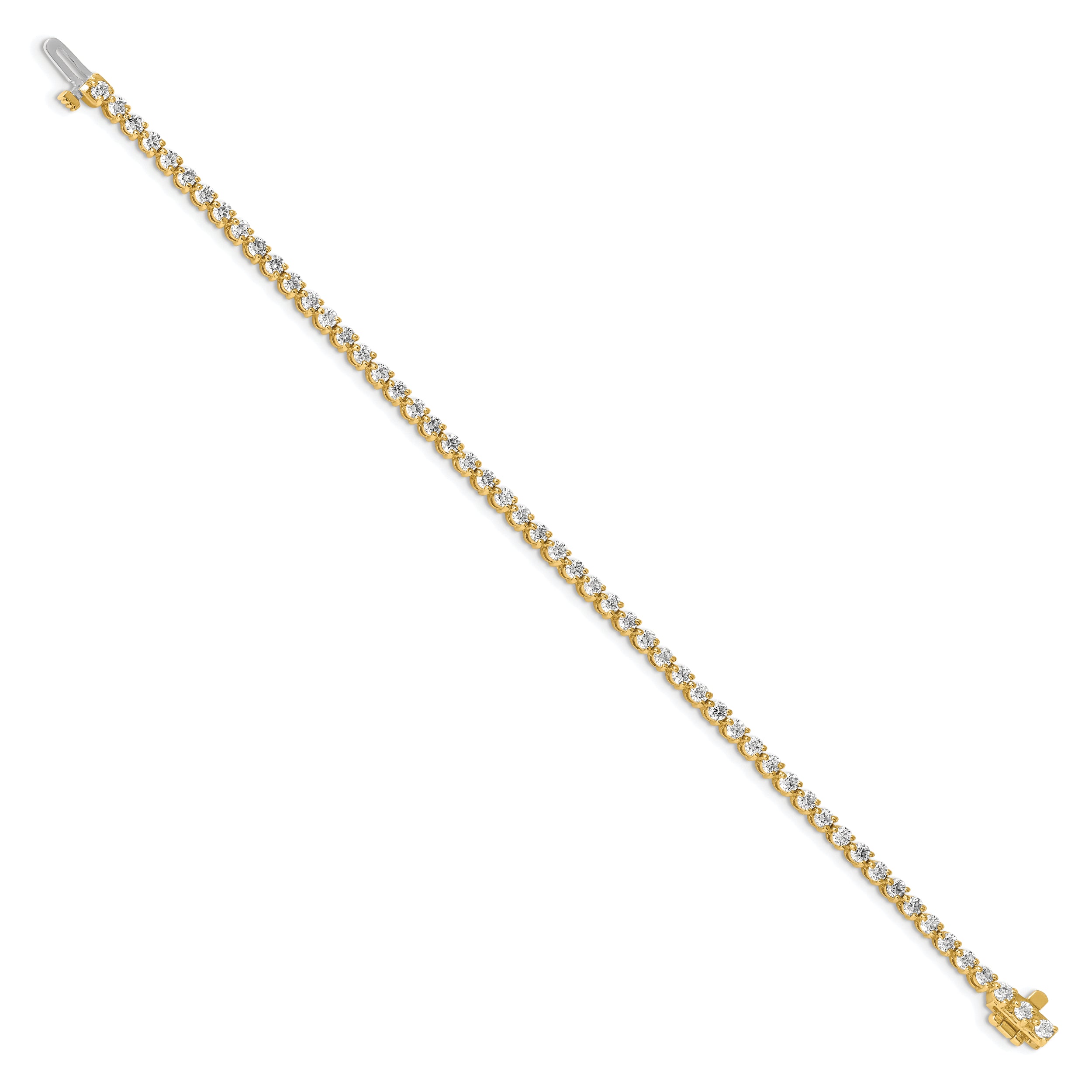 14k Yellow Gold 3 1/3 Ct. Lab Grown Diamond VS/SI+ G+ Tennis Bracelet