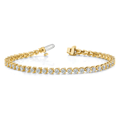 14K Yellow Gold True Origin 4 1/3 Carat Lab Grown Diamond Vs D E F Tennis Bracelet