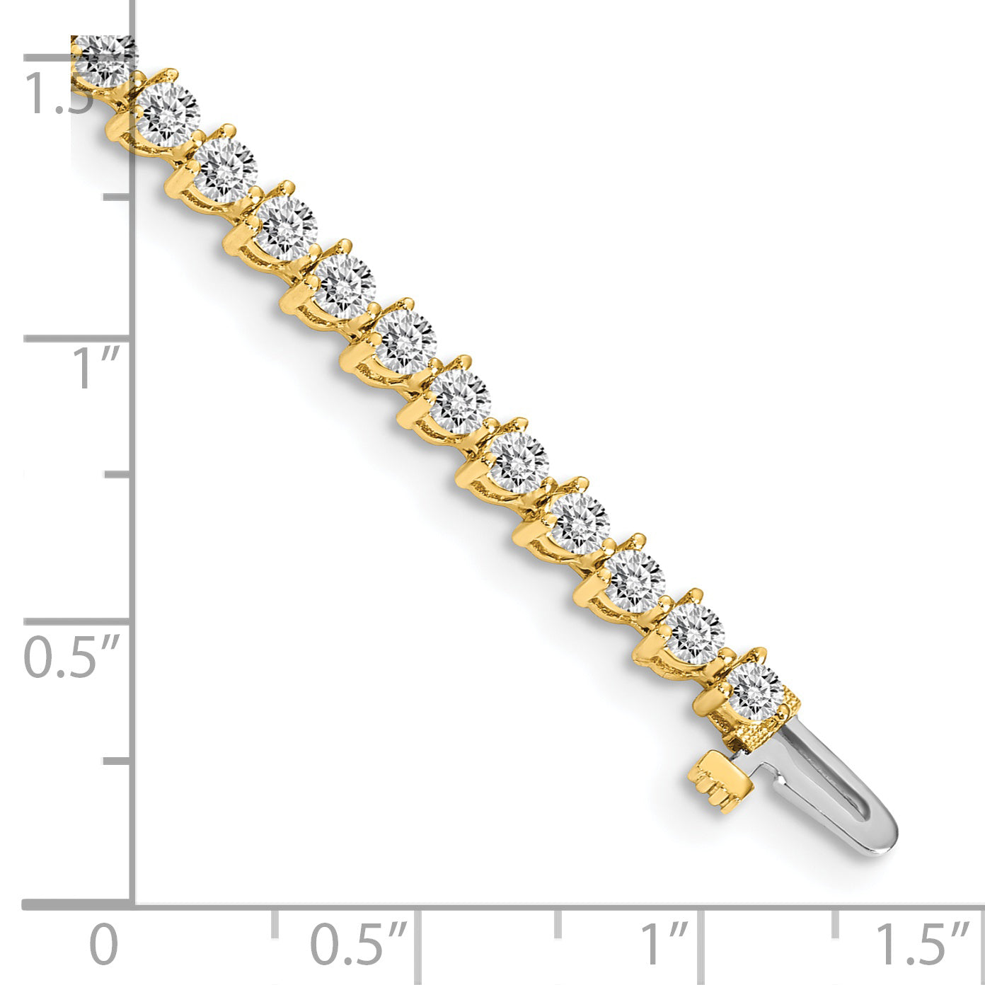 14K Yellow Gold Complete 4.3 Carat Round Vs Diamond 3 Prong 7 Inch Tennis Bracelet