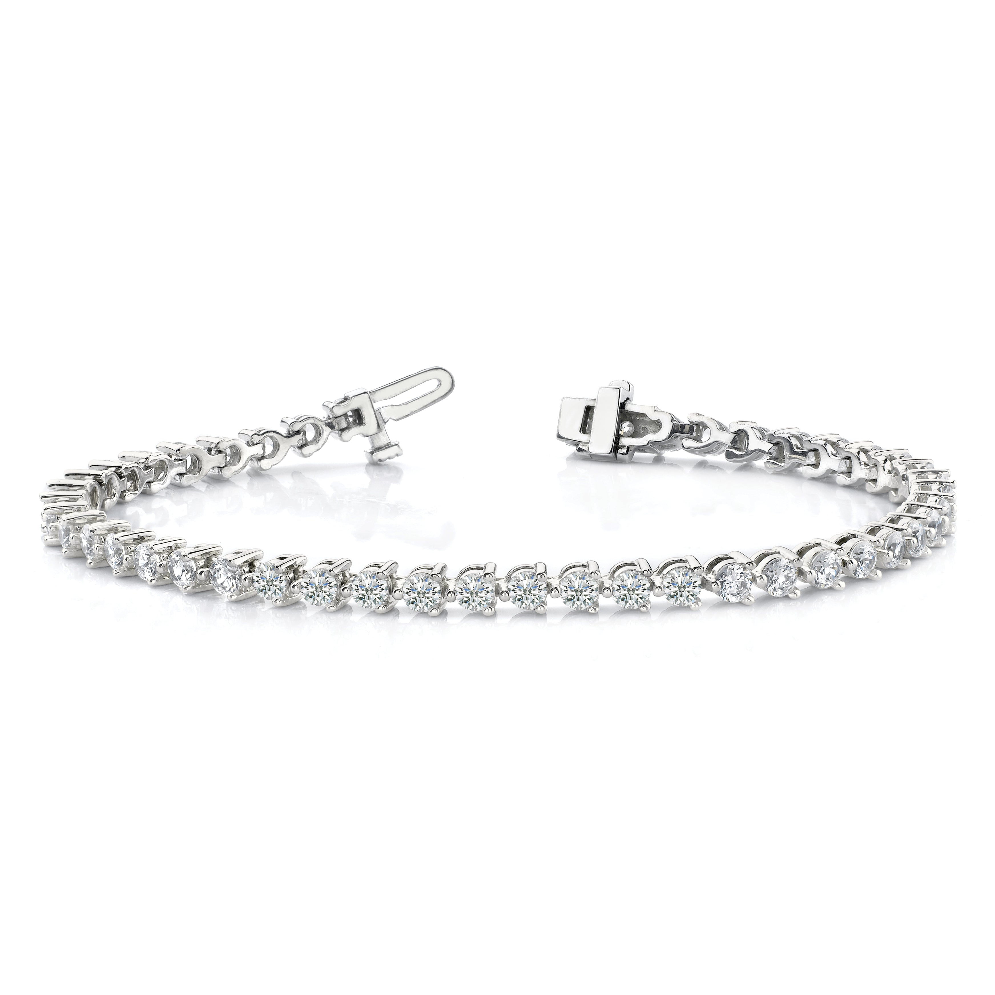 14K White Gold True Origin 4 1/3 Carat Lab Grown Diamond Vs D E F Tennis Bracelet