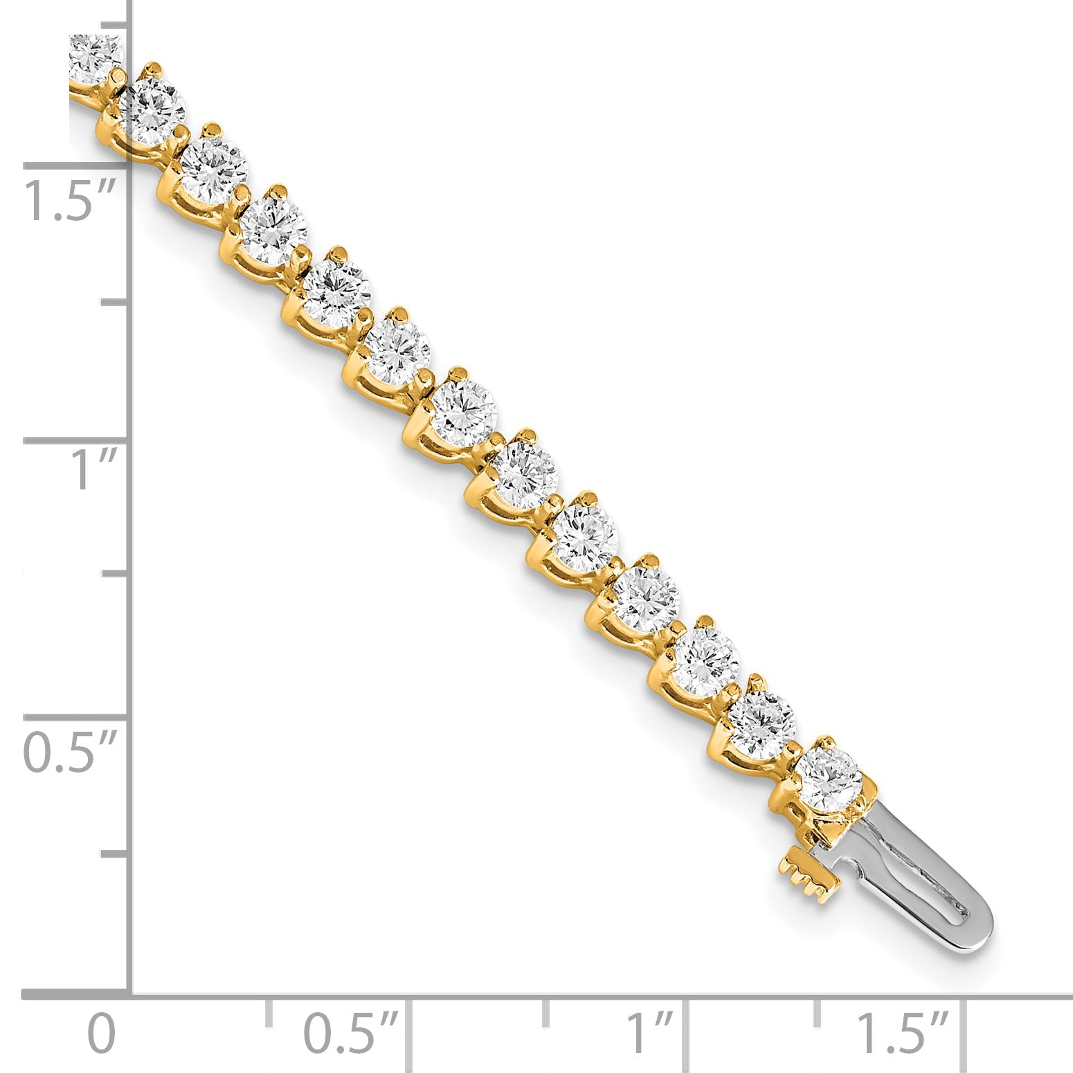 14K Yellow Gold Complete 4.73 Carat Round Aa Diamond 3 Prong 7 Inch Tennis Bracelet