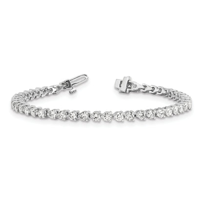 14K White Gold Complete 4.73 Carat Round Aa Diamond 3 Prong 7 Inch Tennis Bracelet