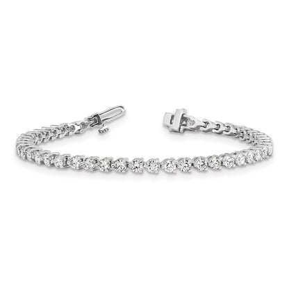 14K White Gold Complete 4.73 Carat Round Vs Diamond 3 Prong 7 Inch Tennis Bracelet