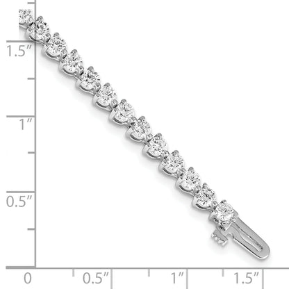 14K White Gold Complete 4.73 Carat Round Aa Diamond 3 Prong 7 Inch Tennis Bracelet