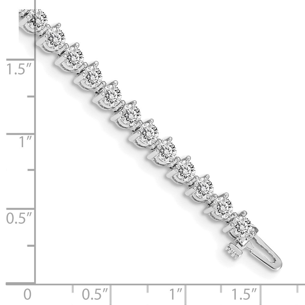 14K White Gold Complete 6.15 Carat Round Aaa Diamond 3 Prong 7 Inch Tennis Bracelet