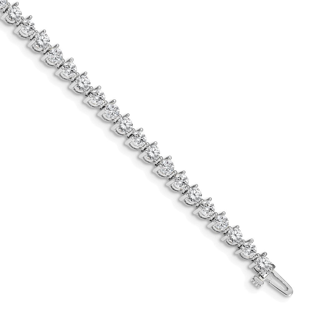 14K White Gold Complete 6.15 Carat Round Aaa Diamond 3 Prong 7 Inch Tennis Bracelet