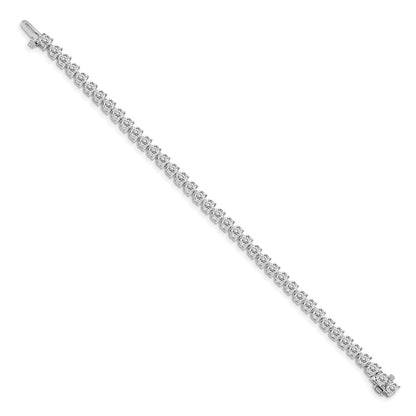 14K White Gold Complete 7 Carat Round Aa Diamond 3 Prong Inch Tennis Bracelet