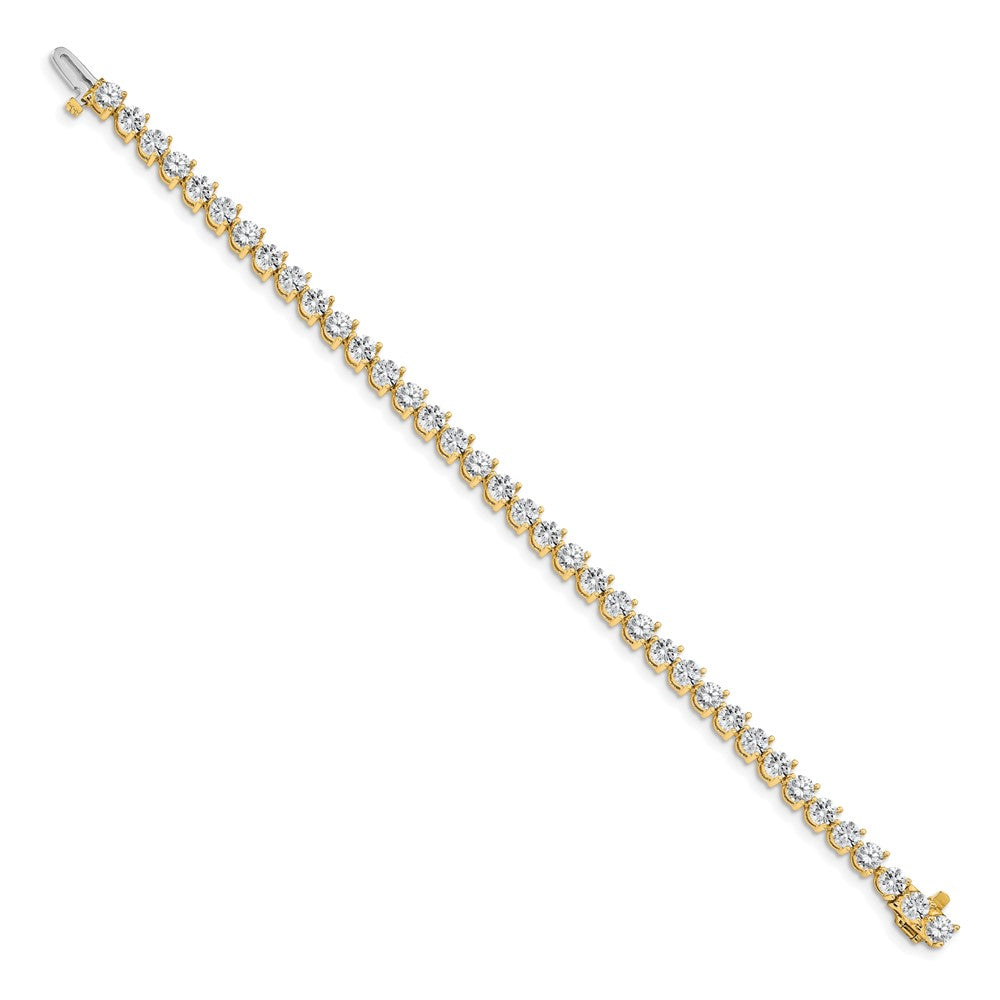 14K Yellow Gold Complete 8.5 Carat Round Vs Diamond 3 Prong 7 Inch Tennis Bracelet
