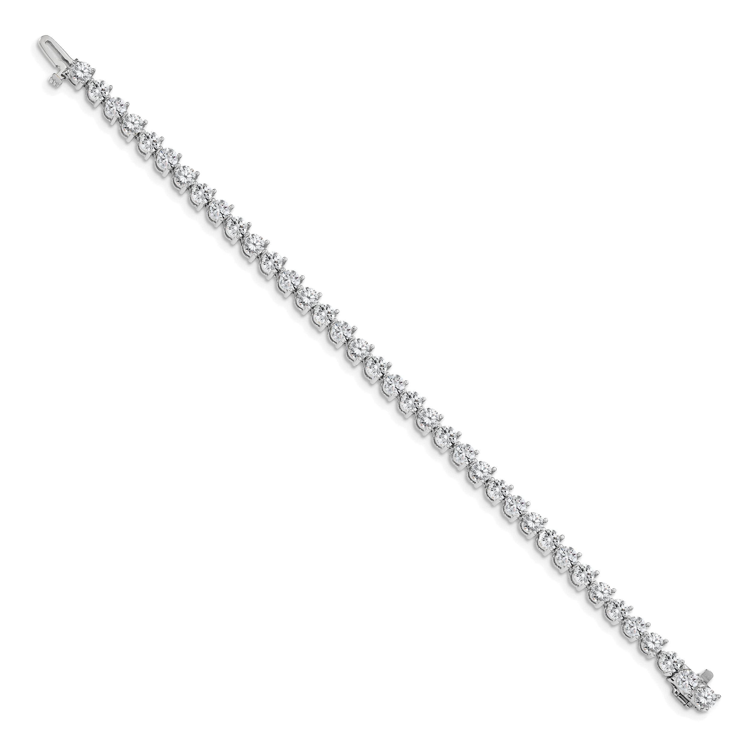 14K White Gold Complete 8.5 Carat Round Vs Diamond 3 Prong 7 Inch Tennis Bracelet