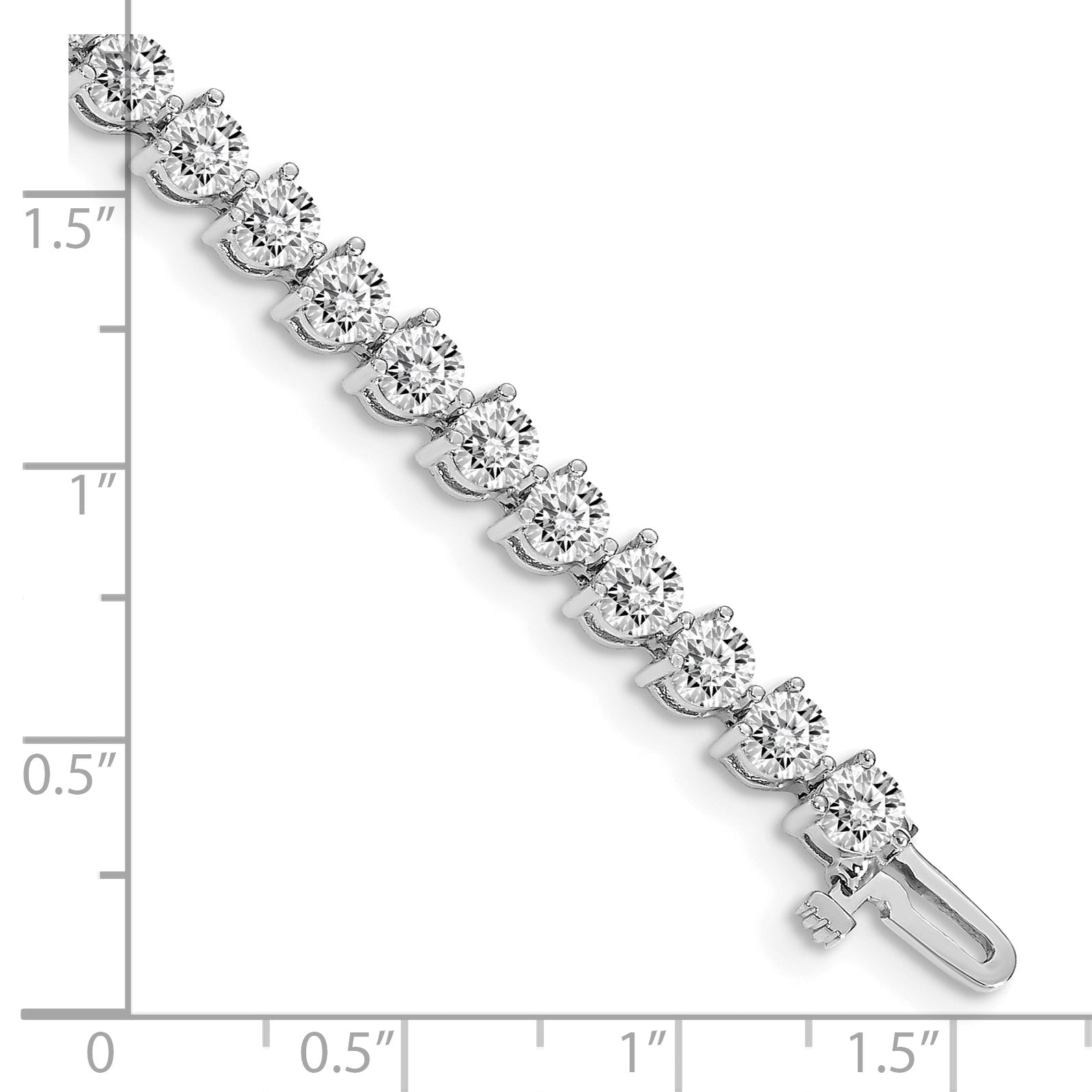 14K White Gold Complete 8.5 Carat Round Vs Diamond 3 Prong 7 Inch Tennis Bracelet