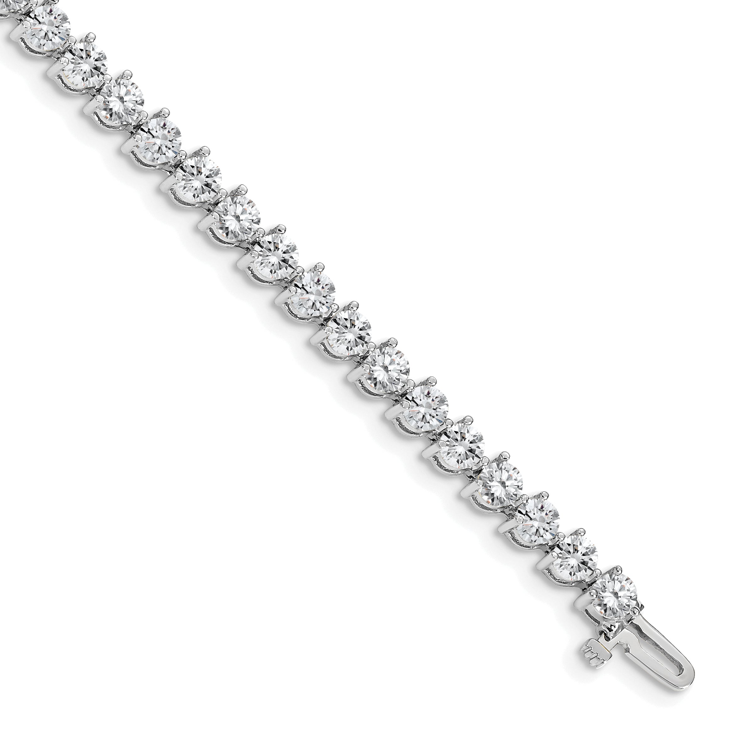 14K White Gold Complete 8.5 Carat Round Vs Diamond 3 Prong 7 Inch Tennis Bracelet