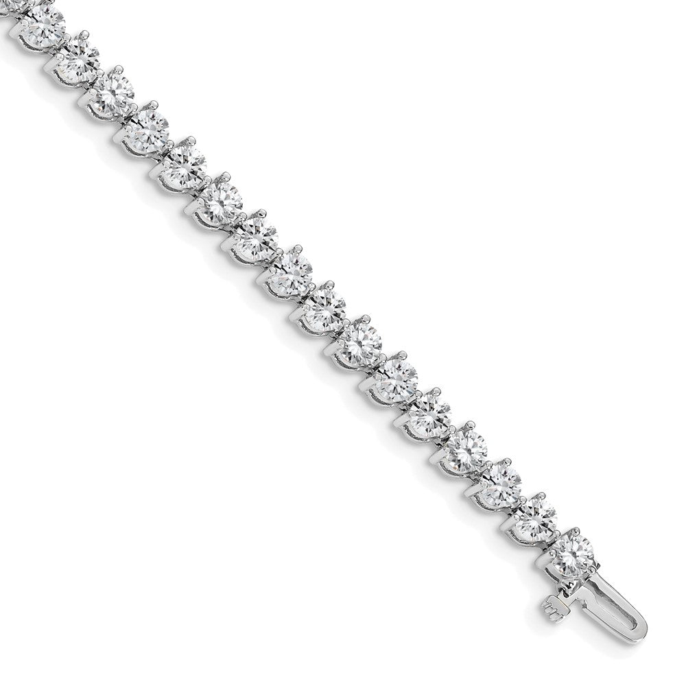 14K White Gold Complete 8.5 Carat Round Aa Diamond 3 Prong 7 Inch Tennis Bracelet