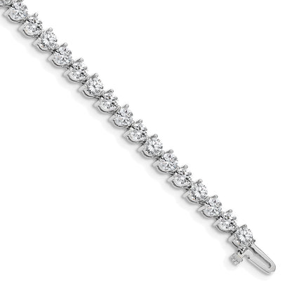 14K White Gold Complete 8.5 Carat Round Aaa Diamond 3 Prong 7 Inch Tennis Bracelet