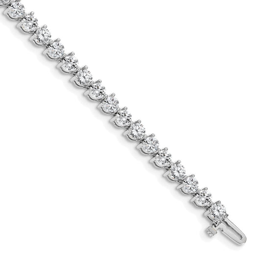 14K White Gold Complete 8.5 Carat Round Aaa Diamond 3 Prong 7 Inch Tennis Bracelet