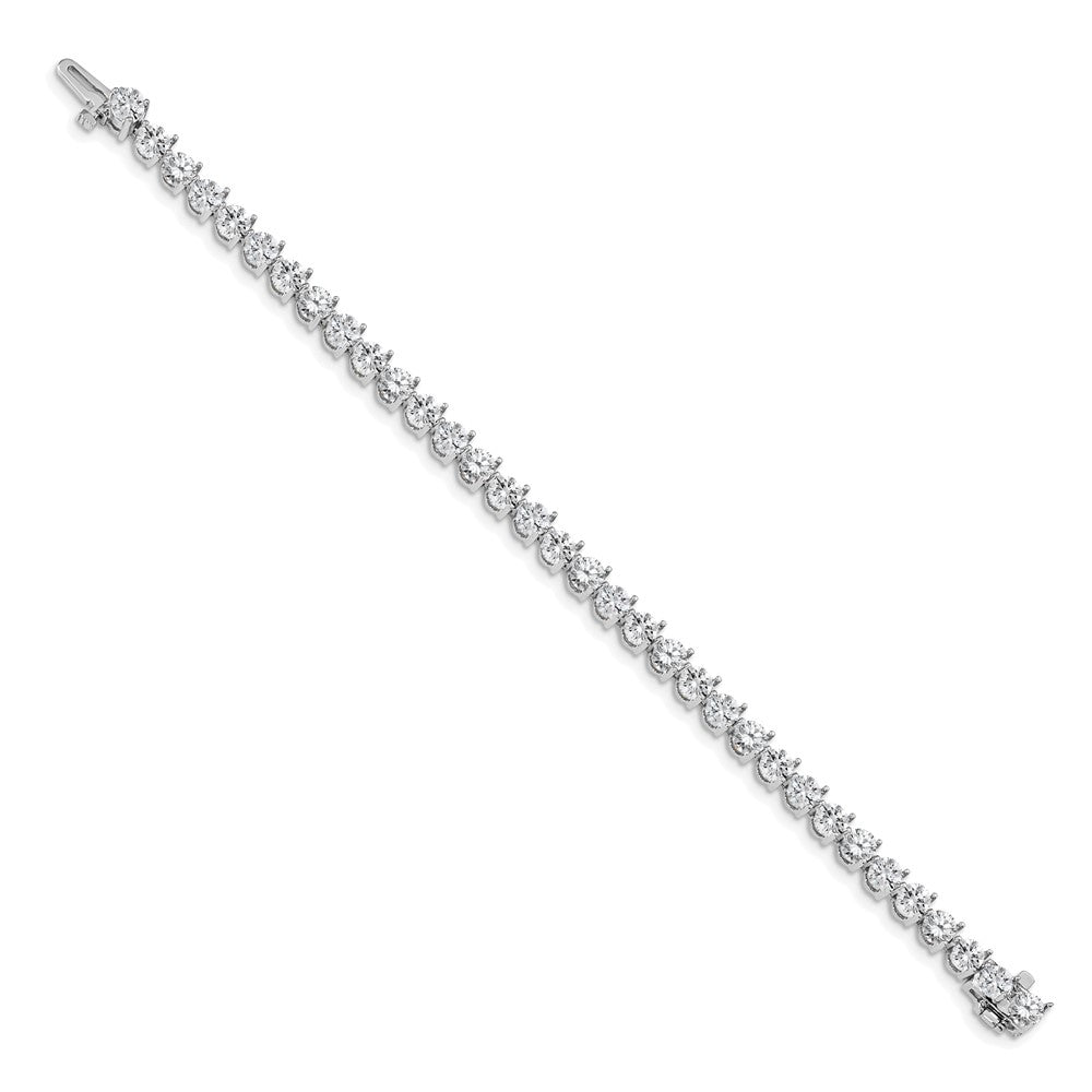 14K White Gold Complete 10.2 Carat Round Vs Diamond 3 Prong 7 Inch Tennis Bracelet