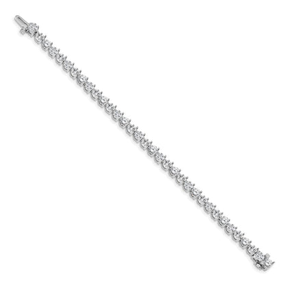 14K White Gold Complete 10.2 Carat Round Aaa Diamond 3 Prong 7 Inch Tennis Bracelet