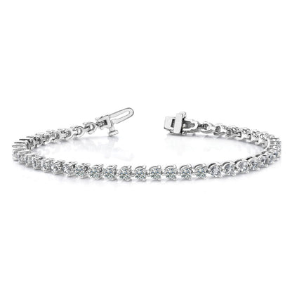 14K White Gold Complete 10.2 Carat Round Vs Diamond 3 Prong 7 Inch Tennis Bracelet