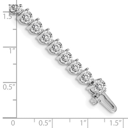 14K White Gold Complete 10.2 Carat Round Aa Diamond 3 Prong 7 Inch Tennis Bracelet