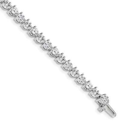 14K White Gold Complete 10.2 Carat Round Vs Diamond 3 Prong 7 Inch Tennis Bracelet