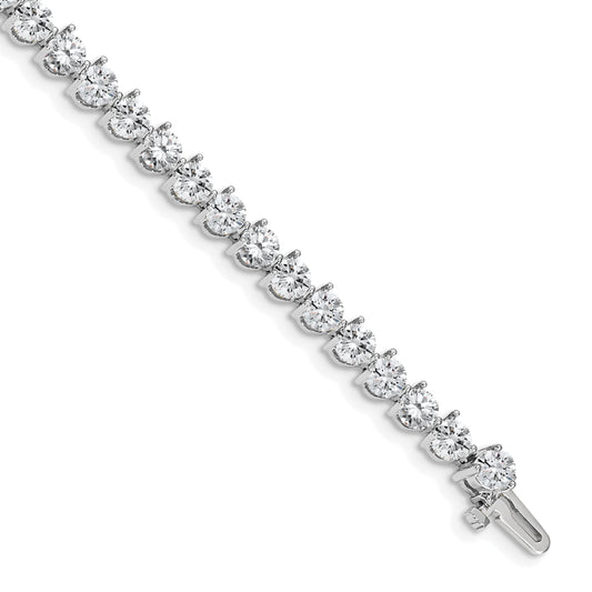 14K White Gold Complete 10.2 Carat Round Vs Diamond 3 Prong 7 Inch Tennis Bracelet