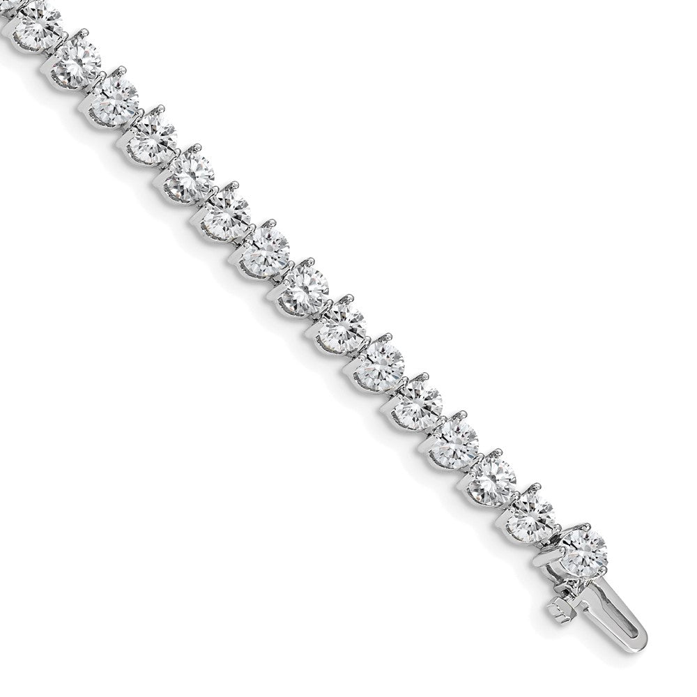 14K White Gold Complete 10.2 Carat Round Aaa Diamond 3 Prong 7 Inch Tennis Bracelet