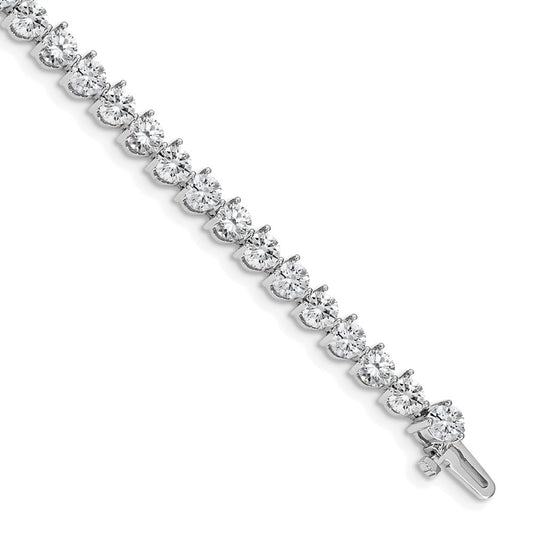 14K White Gold Complete 10.2 Carat Round Aaa Diamond 3 Prong 7 Inch Tennis Bracelet