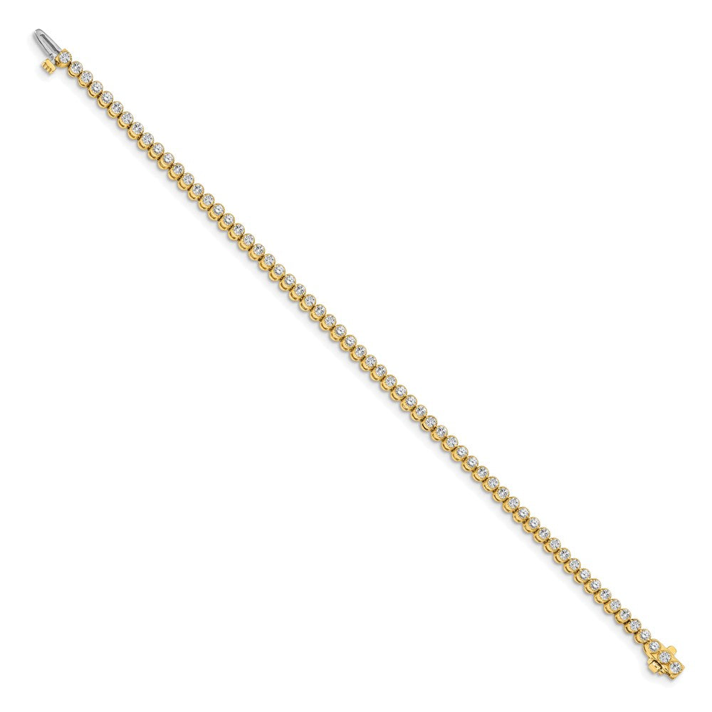 14K Yellow Gold Complete 2.13 Carat Round Aa Diamond 2 Prong 7 Inch Tennis Bracelet