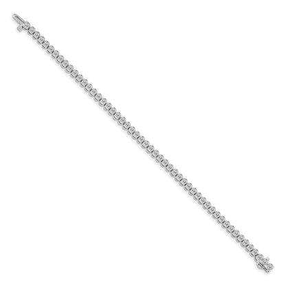 14K White Gold Complete 3.06 Carat Round Vs Diamond 2 Prong 7 Inch Tennis Bracelet