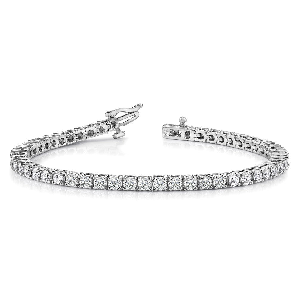 14K White Gold Complete 1.84 Carat Round Vs Diamond 4 Prong 7 Inch Tennis Bracelet