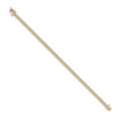 14K Yellow Gold Complete 3.05 Carat Round Vs Diamond 4 Prong 7 Inch Tennis Bracelet