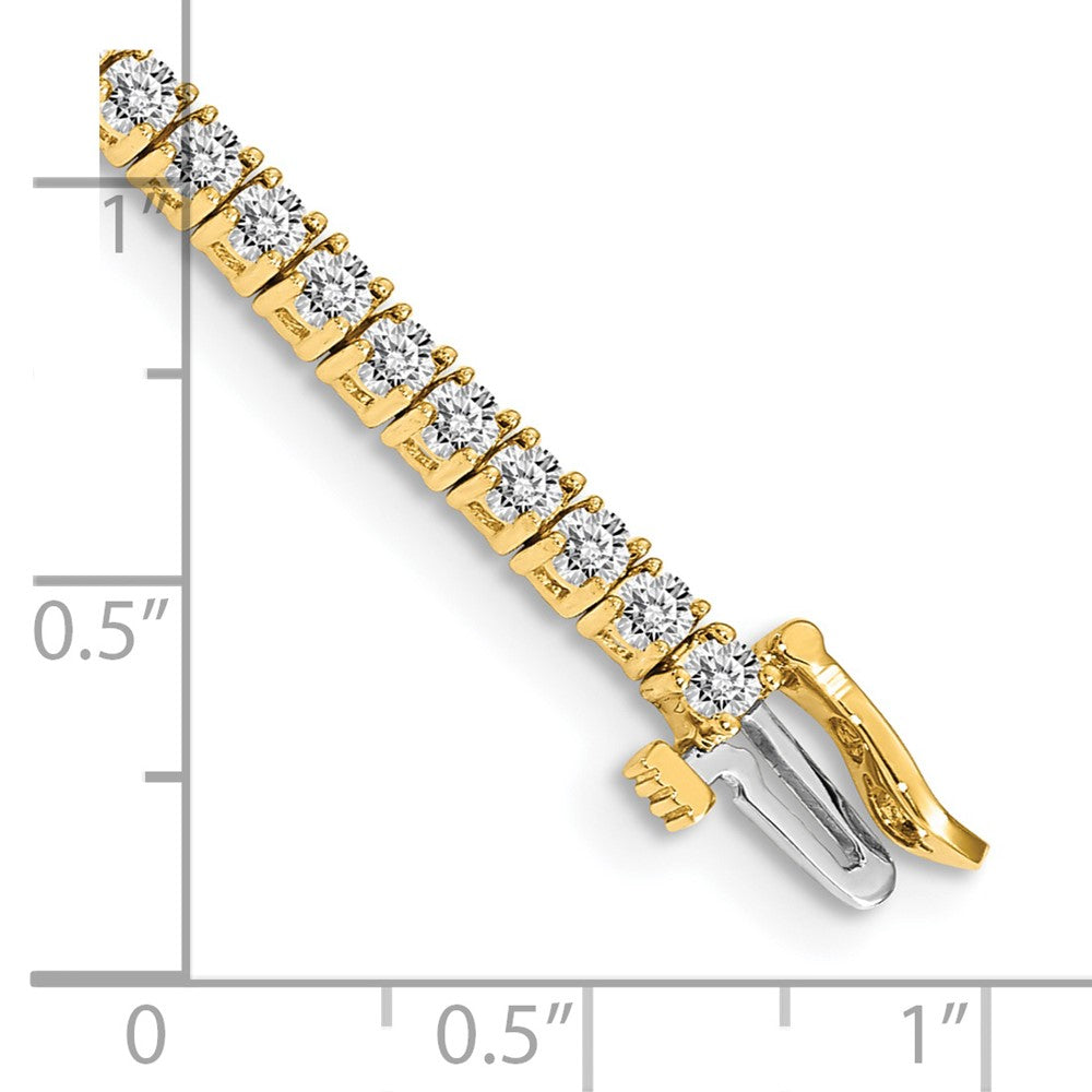 14K Yellow Gold Complete 3.05 Carat Round Aaa Diamond 4 Prong 7 Inch Tennis Bracelet