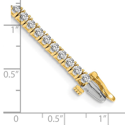 14K Yellow Gold Complete 3.92 Carat Round Aa Diamond 4 Prong 7 Inch Tennis Bracelet