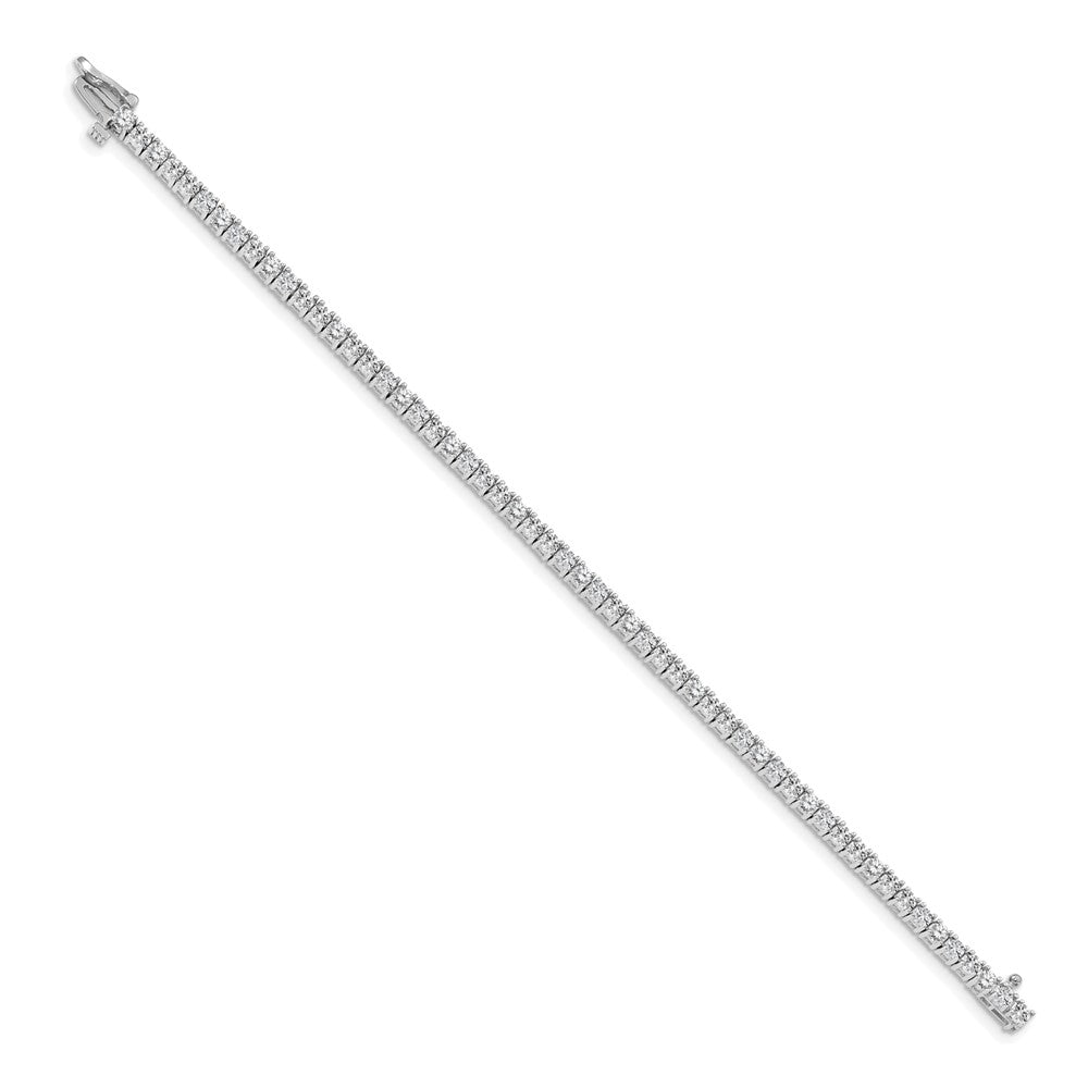 14K White Gold Complete 3.92 Carat Round Vs Diamond 4 Prong 7 Inch Tennis Bracelet
