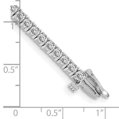 14K White Gold Complete 3.92 Carat Round Aa Diamond 4 Prong 7 Inch Tennis Bracelet
