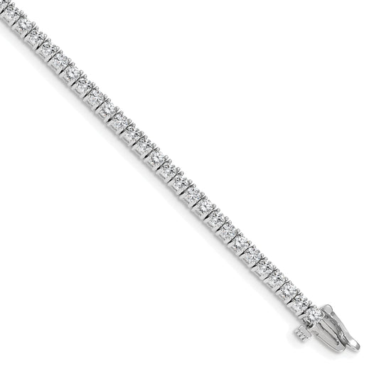 14K White Gold Complete 3.92 Carat Round Vs Diamond 4 Prong 7 Inch Tennis Bracelet