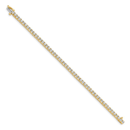 14K Yellow Gold Complete 4.92 Carat Round Vs Diamond 4 Prong 7 Inch Tennis Bracelet