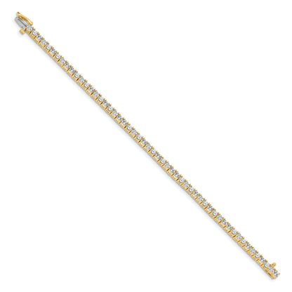14K Yellow Gold Complete 4.92 Carat Round Aaa Diamond 4 Prong 7 Inch Tennis Bracelet