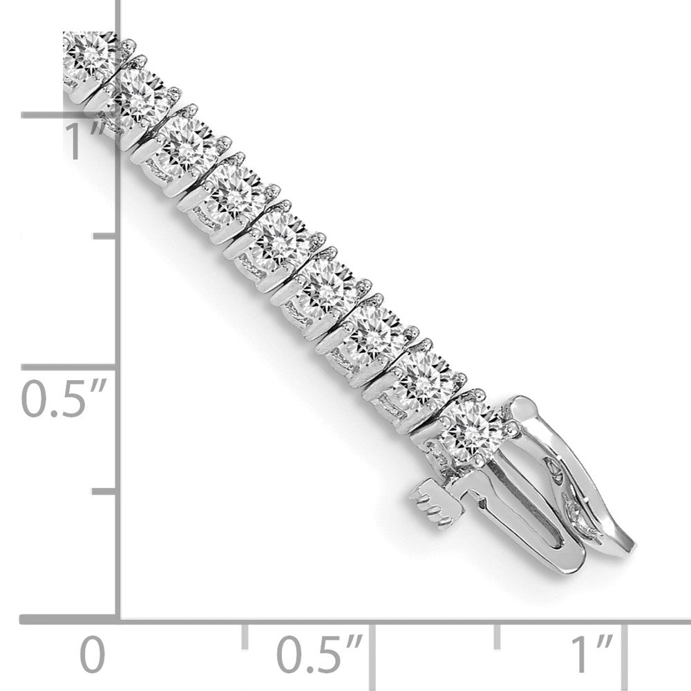 14K White Gold Complete 4.92 Carat Round Aaa Diamond 4 Prong 7 Inch Tennis Bracelet