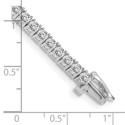 14K White Gold Complete 4.92 Carat Round A Diamond 4 Prong 7 Inch Tennis Bracelet