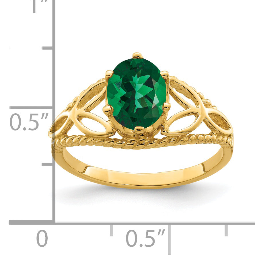 Solid 14k Yellow Gold 8x6mm Oval Mount St. Helens Ring