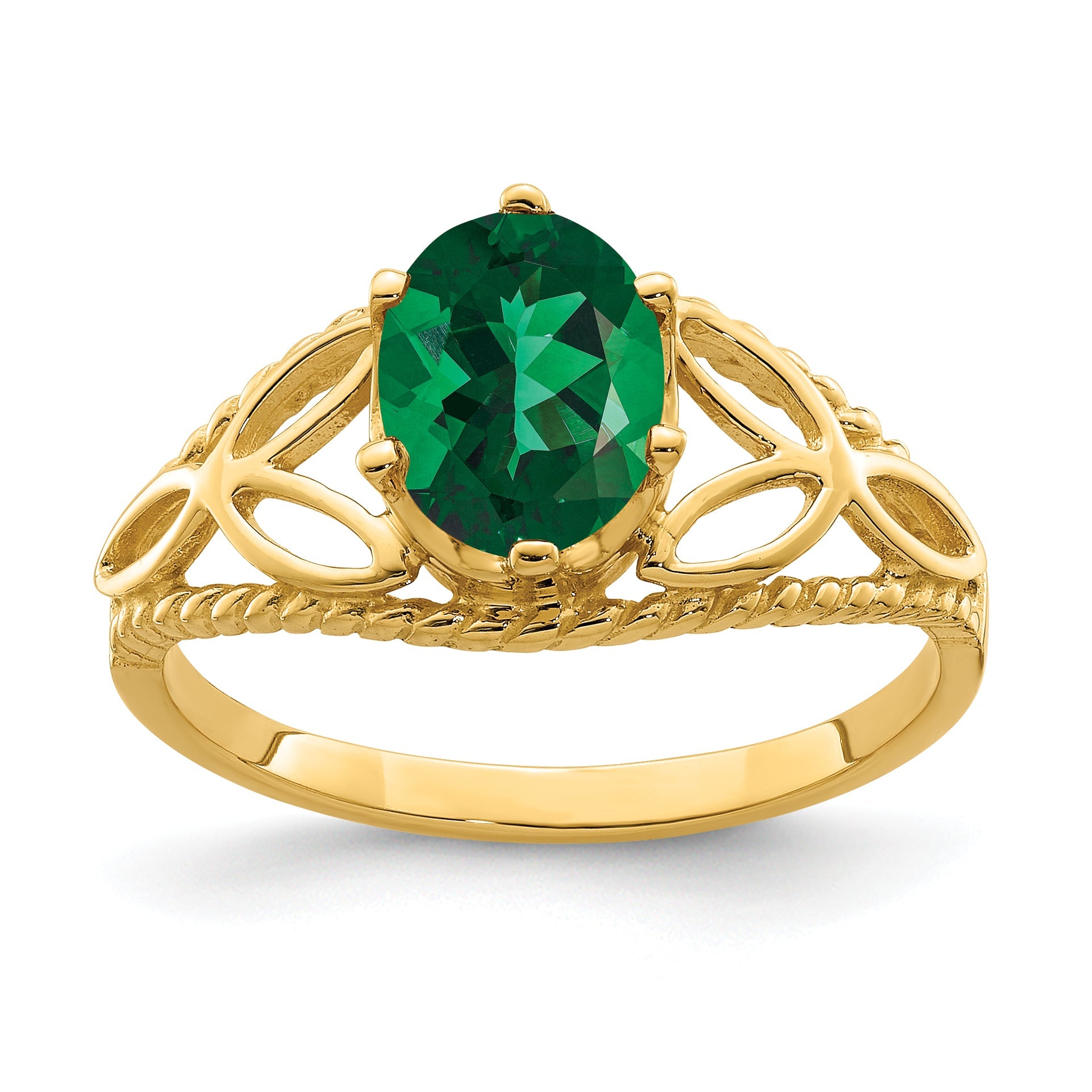 Solid 14k Yellow Gold 8x6mm Oval Mount St. Helens Ring