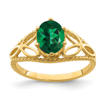 Solid 14k Yellow Gold 8x6mm Oval Mount St. Helens Ring