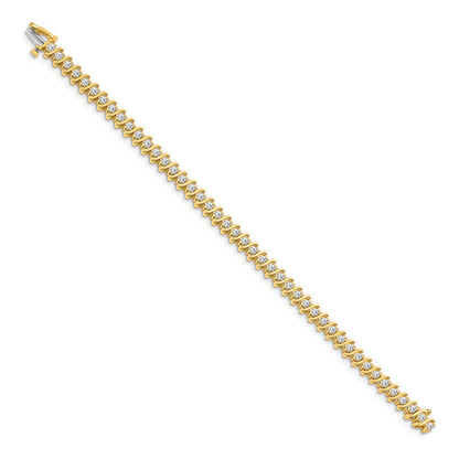 14k Yellow Gold 3 Ct. Lab Grown Diamond VS/SI+ G+ Round Tennis Bracelet