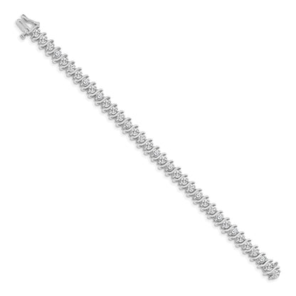 14K White Gold Complete 5.95 Carat Round Aa Diamond 2 Prong S Link 7 Inch Tennis Bracelet